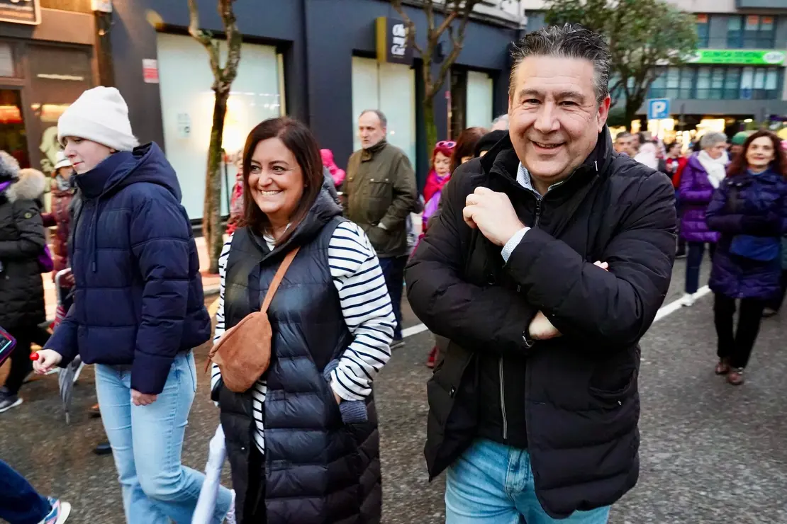 Manifestación convocada por la Comisión 8M de León en la que participa la vicesecretaria general del PSOE de Castilla y León, Nuria Rubio, y la secretaria de Igualdad del PSOE de Castilla y León, Lorena del Valle entre otras autoridades