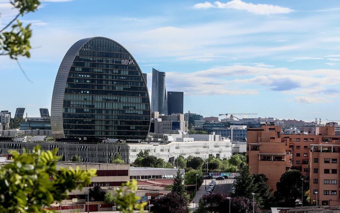 Imagen de la sede central del BBVA en Madrid.