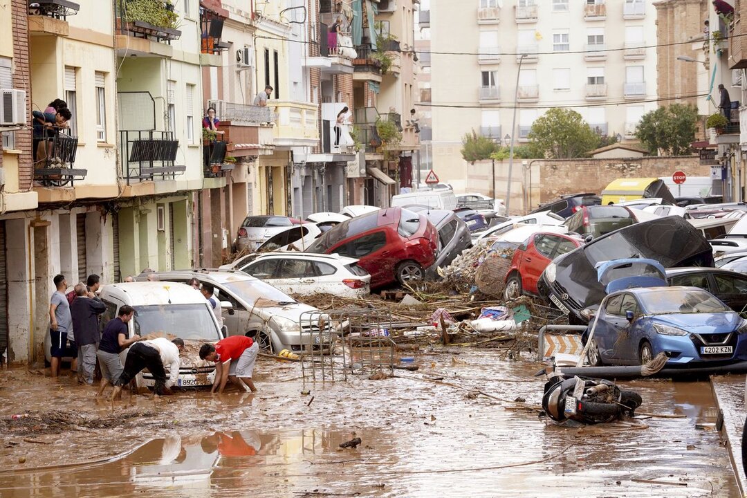 Imagen de una de las calles afectadas por la riada.