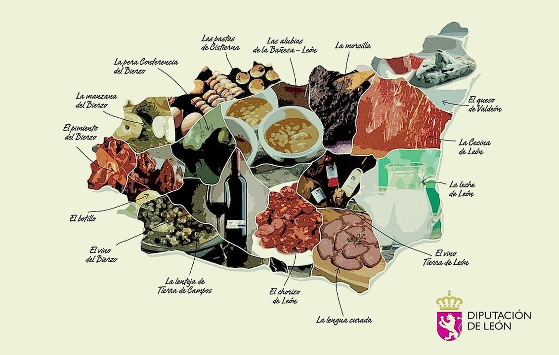 Mapa de los mejores sabores de la provincia de León, que este fin de semana llegan a Bilbao.