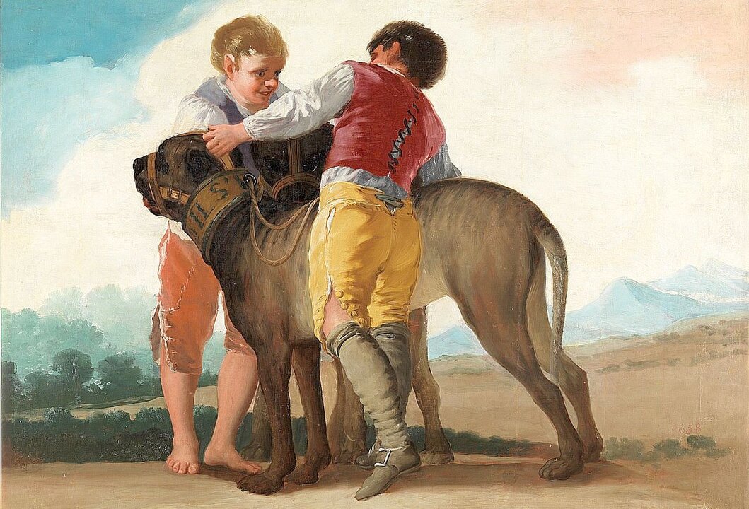 Niños con mastines, en una pintura realizada por Goya.