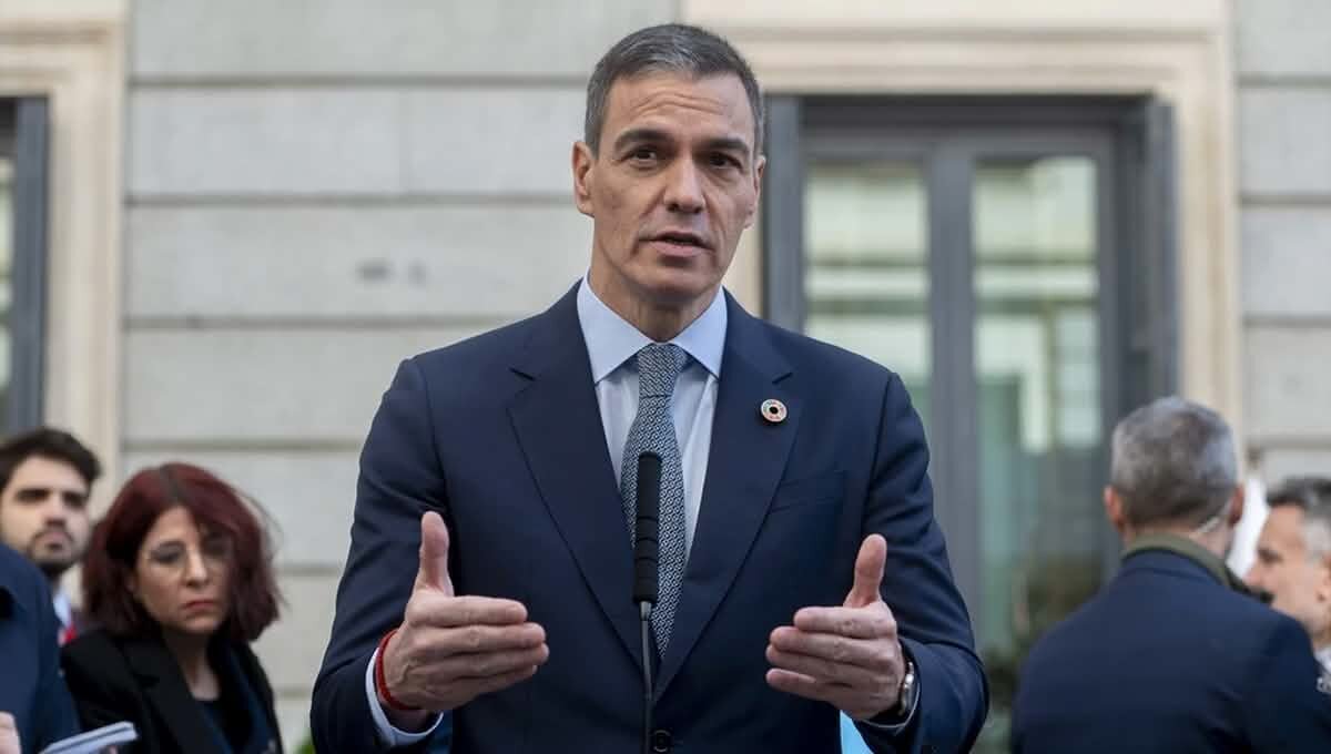 Pedro Sánchez, durante su intervención.