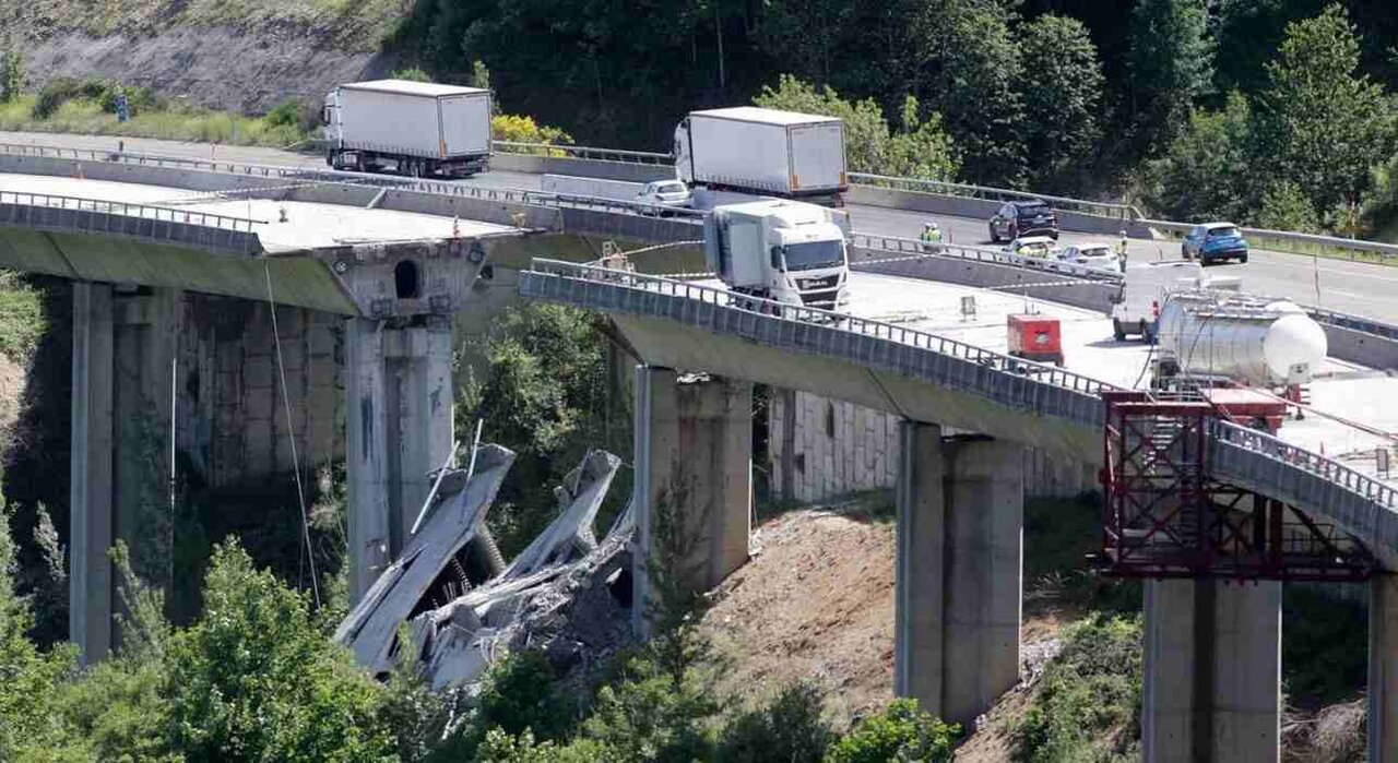 Imagen del desplome original en el viaducto.