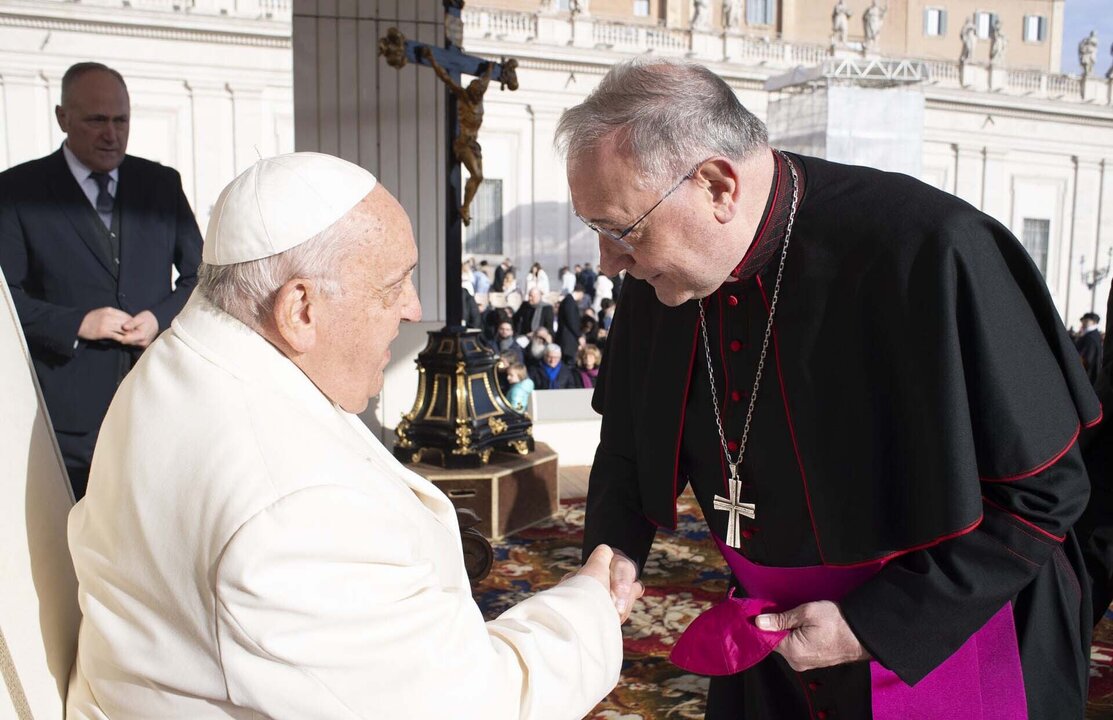 Luis Ángel de las Heras, durante su encuentro con el Papa Francisco.