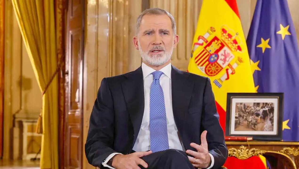 El rey Felipe VI durante su tradicional discurso de Navidad.