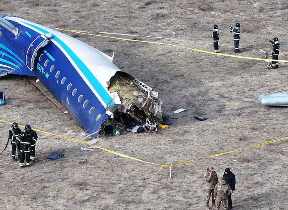 Imagen del avión accidentado y derribado por defensas antiaéreas rusas.