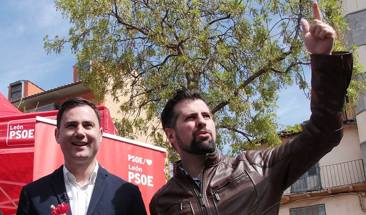 Javier Cendón y Luis Tudanca, durante un acto electoral.