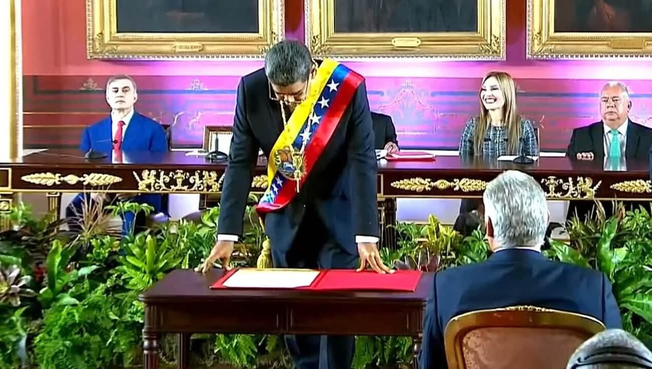 Nicolás Maduro, en su toma de posesión.