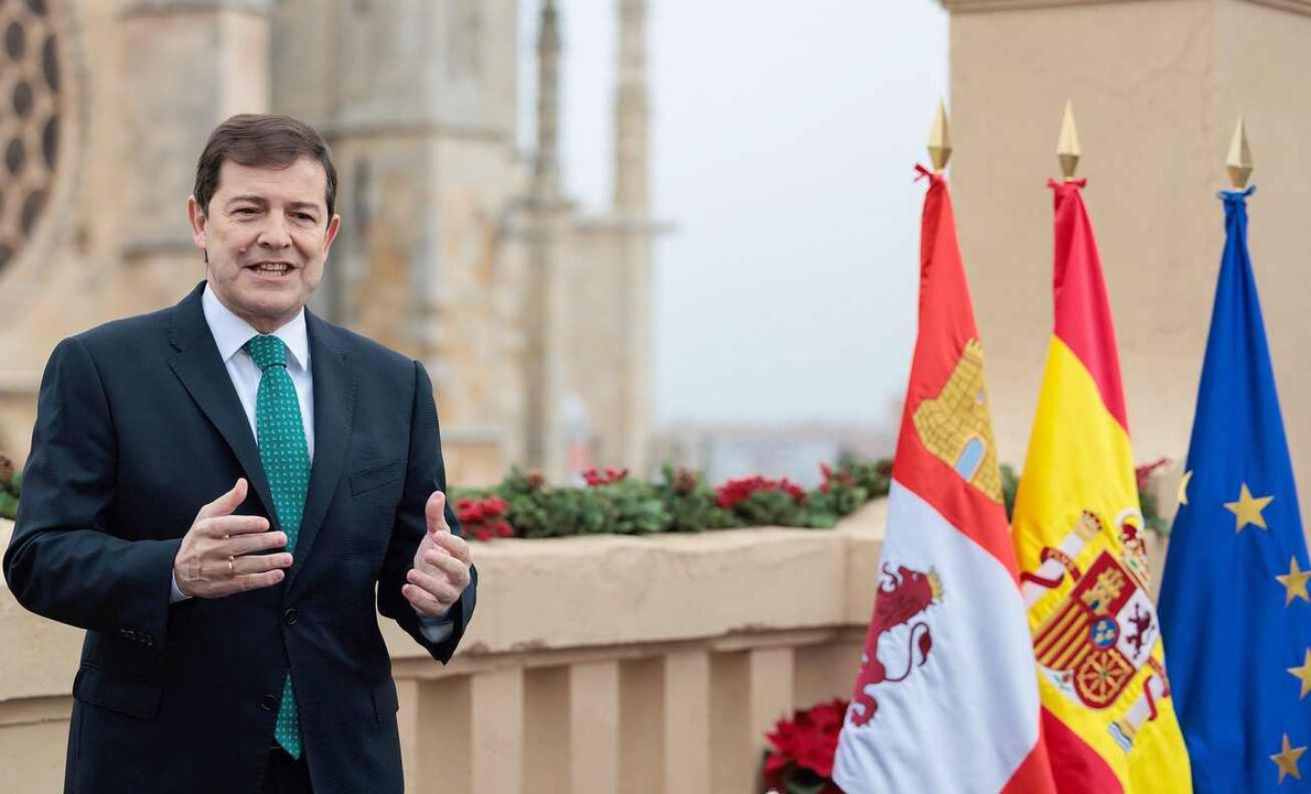 Alfonso Fernández Mañueco, en León, durante su intervención de Fin de Año.