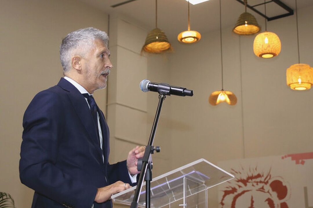 El ministro del Interior, Fernando Grande-Marlaska, en León presidiendo el acto de la celebración de la Merced. Foto: Peio García.