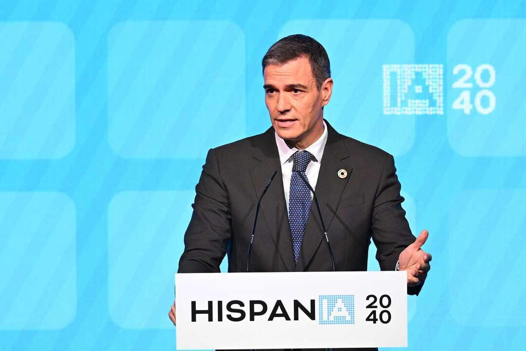 Pedro Sánchez, durante una rueda de prensa.