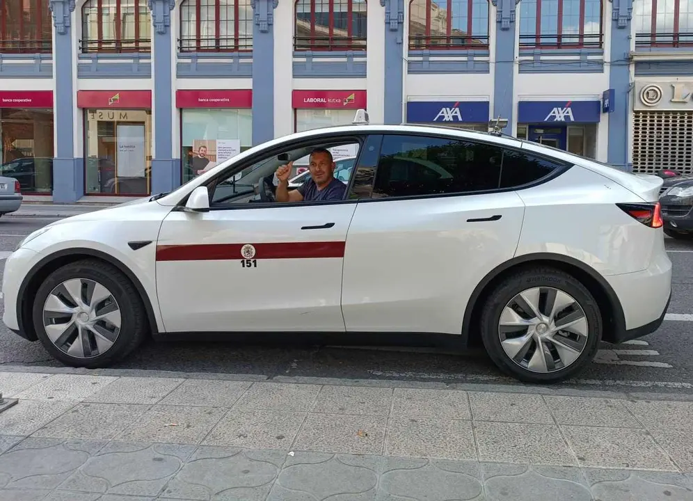 Imagen de un taxi en León ciudad.