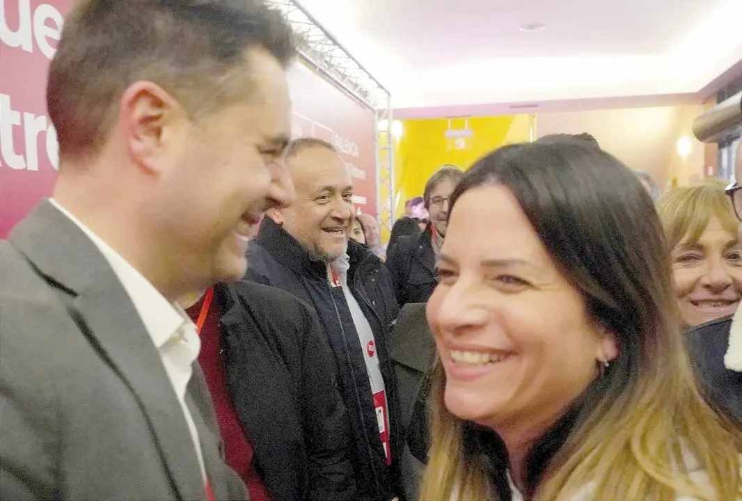 Daniel de la Rosa y Nuria Rubio en la primera jornada del XV Congreso Autonómico del PSOE de Castilla y León.