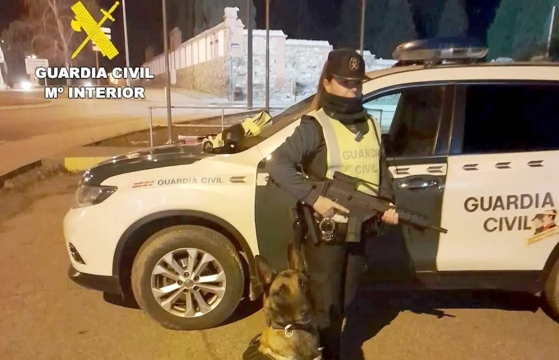 Efectivos de la Guardia Civil, durante un control, dentro del dispositivo activado en La Bañeza.