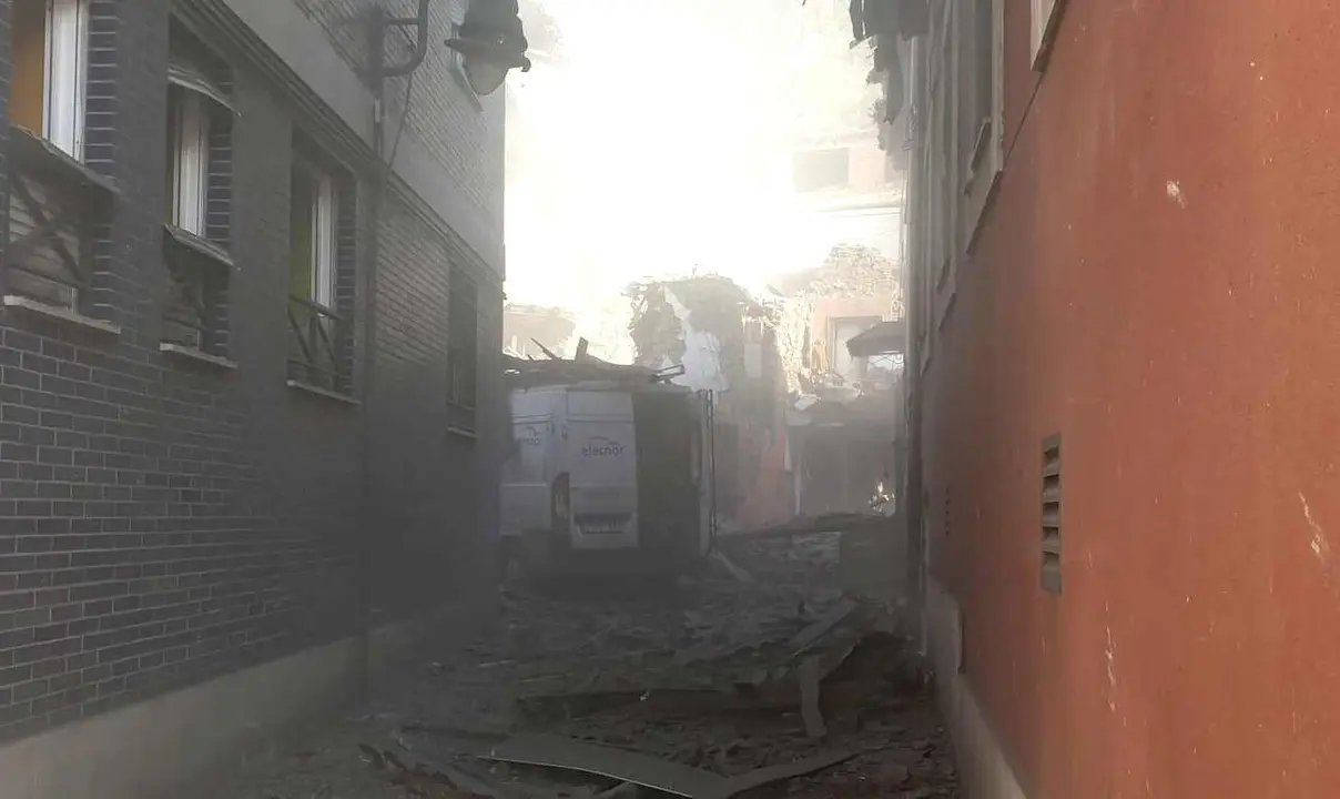 Imagen del inmueble tras la explosión.