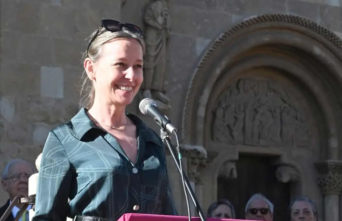 La periodista Belén Molleda, en un acto institucional en San Isidoro.