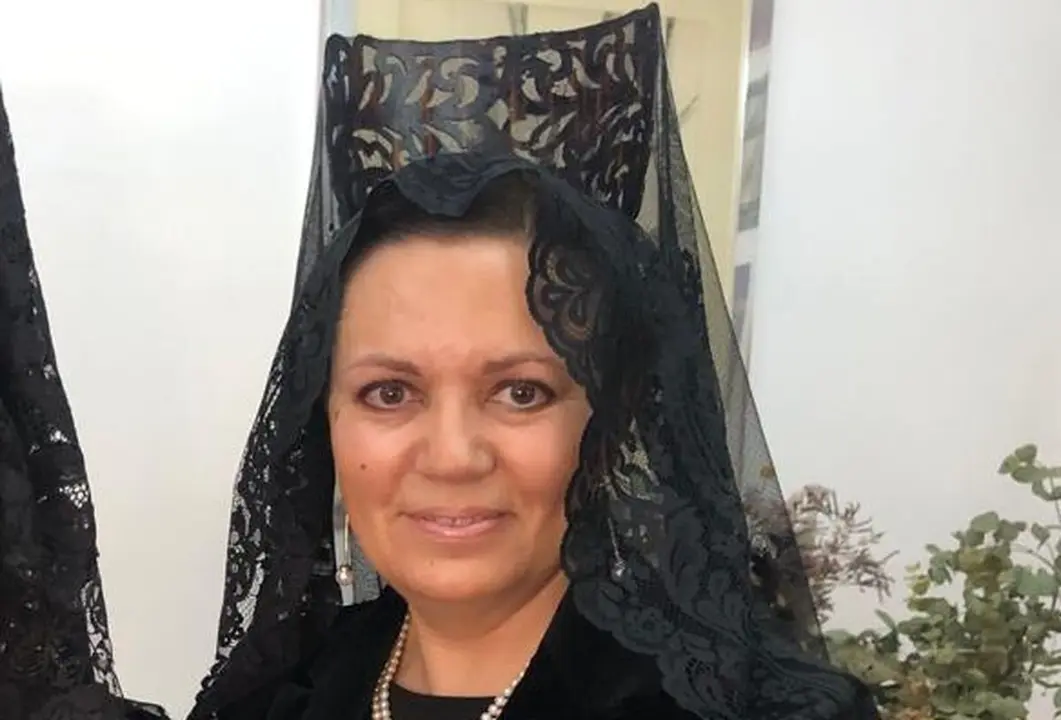 María Jesús, manola de la cofradía Dulce Nombre de Jesús Nazareno.