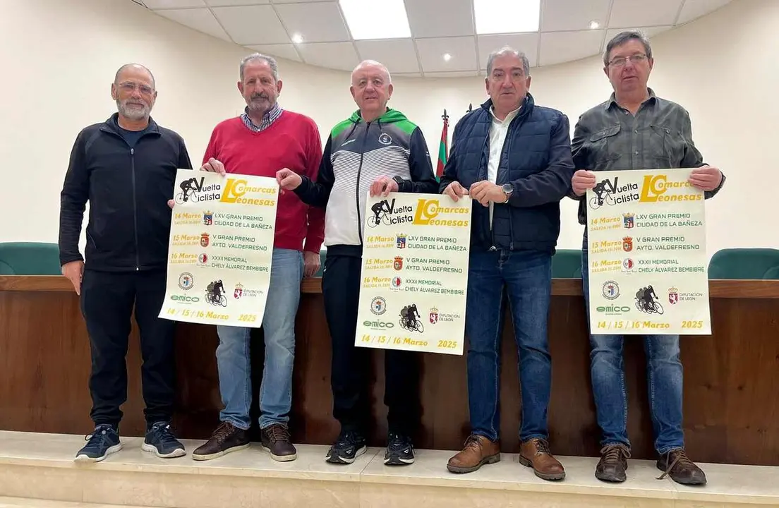 Un instante de la presentación en Valdefresno de la Carrera Comarcas Leonesas.