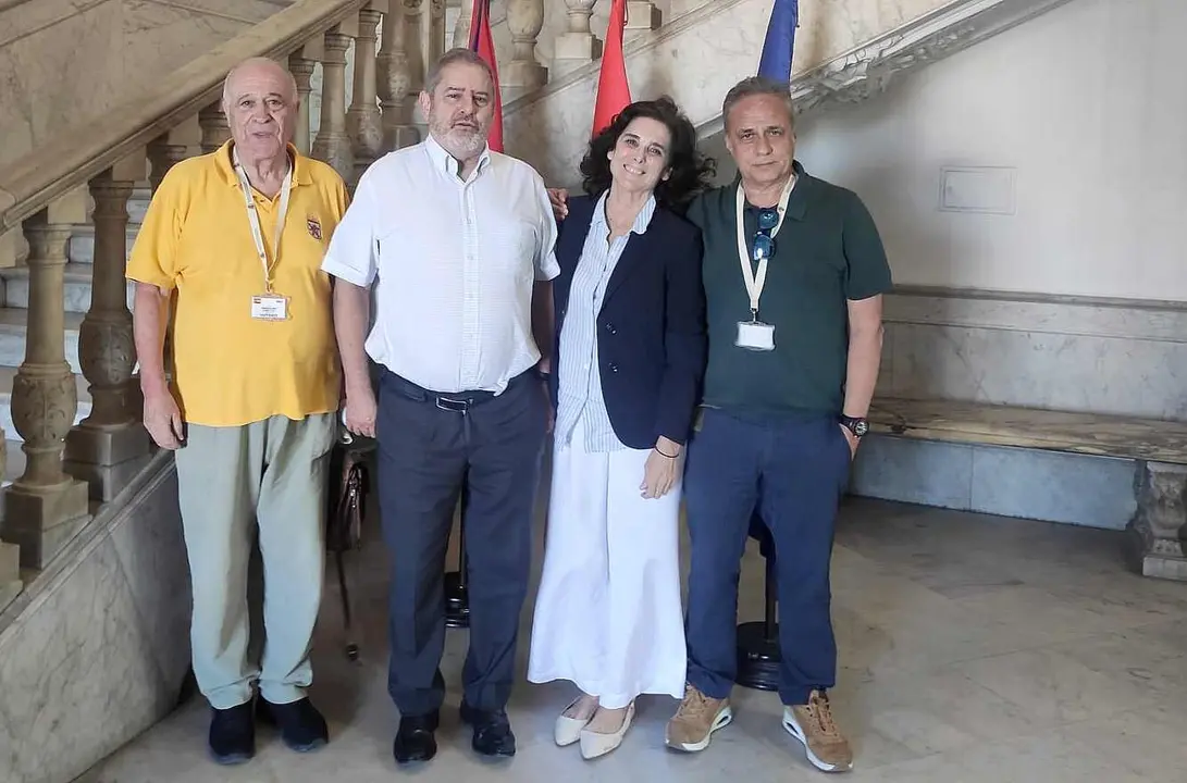 Alfonso García, coordinador de los actos, Javier Hergueta, Embajador de España en Cuba, Alicia Moral, Consejera Cultural de la Embajada y Joaquín Otero, director de la Fundación Antonio Pereira.