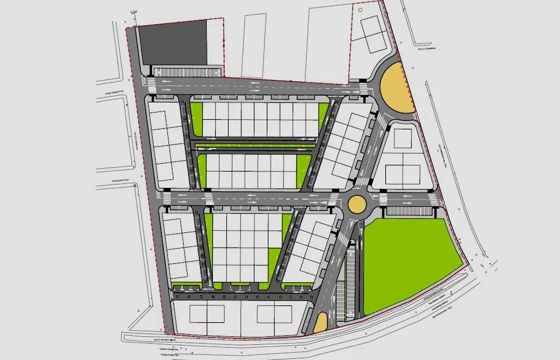 Plano de la nueva área urbana a desarrollar en Santa María del Páramo.