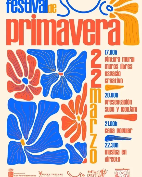 Cartel del Festival de Primavera en San Pedro Bercianos.