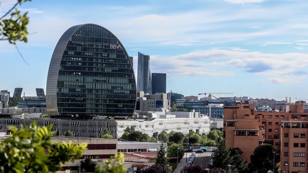 Imagen de la sede central del BBVA en Madrid.