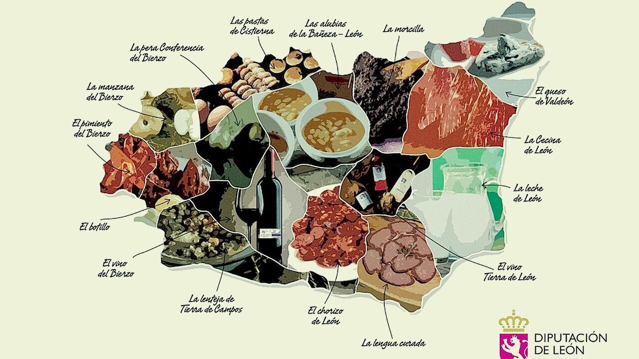 Mapa de los mejores sabores de la provincia de León, que este fin de semana llegan a Bilbao.