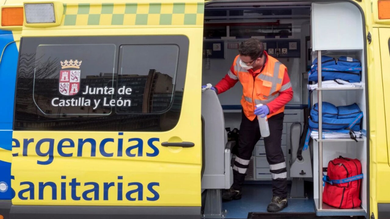 Los tres heridos fueron trasladados en ambulancia al Hospital de León.