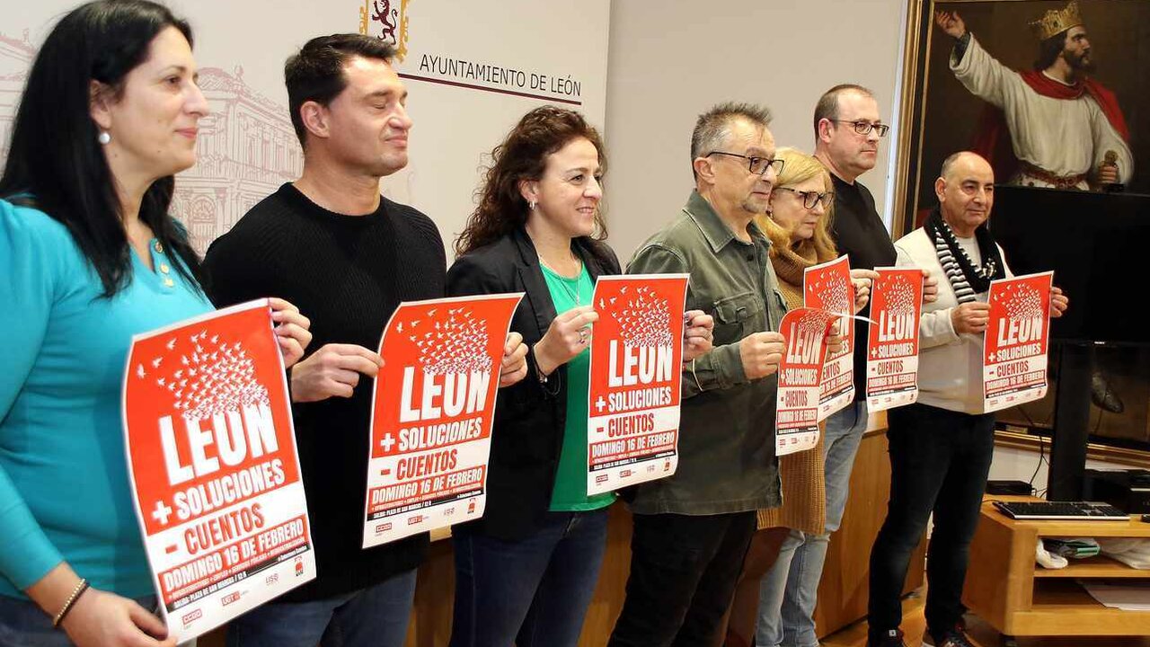 Bajo el lema ‘Más soluciones y menos cuentos’, la cuarta manifestación por el futuro y desarrollo económico y social de León, que reclama un plan de emergencia de inversión pública, se celebrará el domingo 16 de febrero. Foto: Peio García