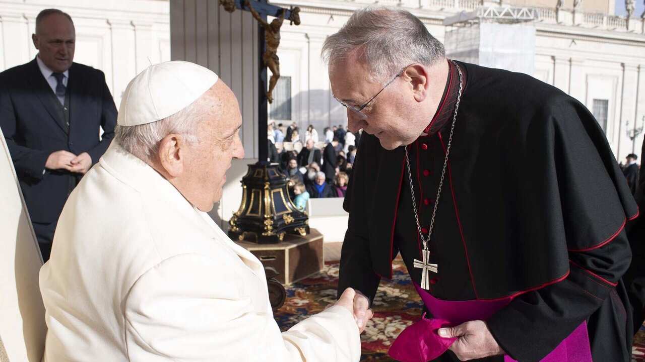 Luis Ángel de las Heras, durante su encuentro con el Papa Francisco.