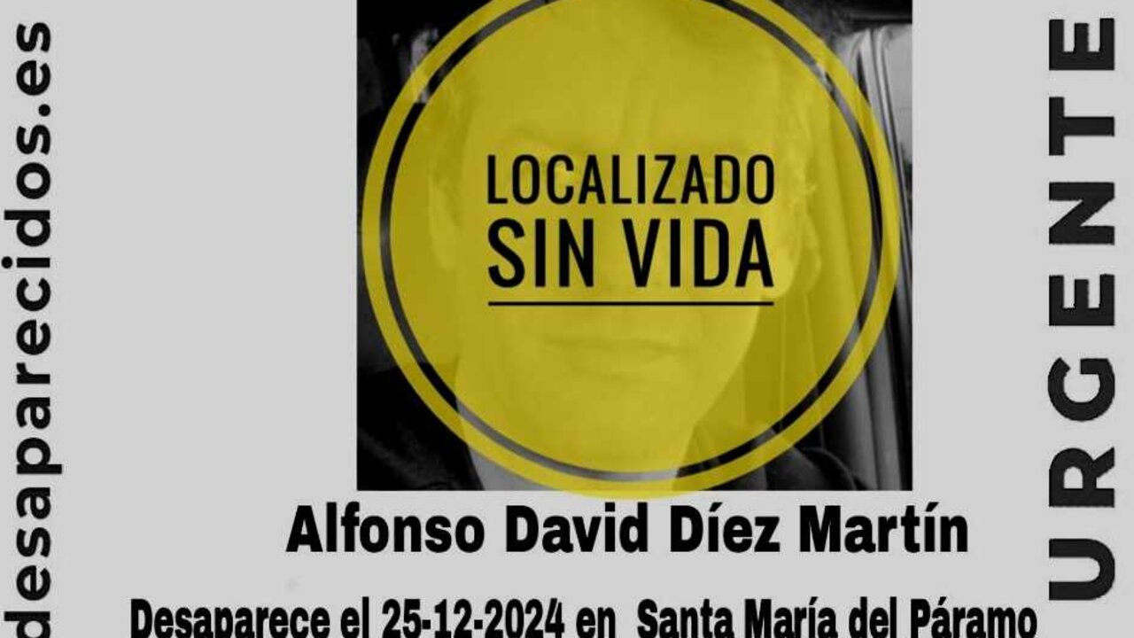 Imagen del cartel publicado por SOS desaparecidos tras la localización del hombre.