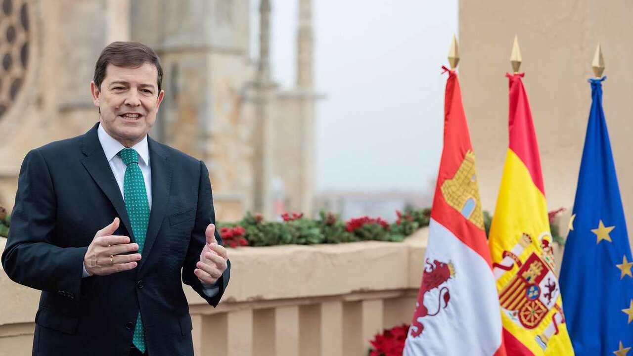 Alfonso Fernández Mañueco, en León, durante su intervención de Fin de Año.