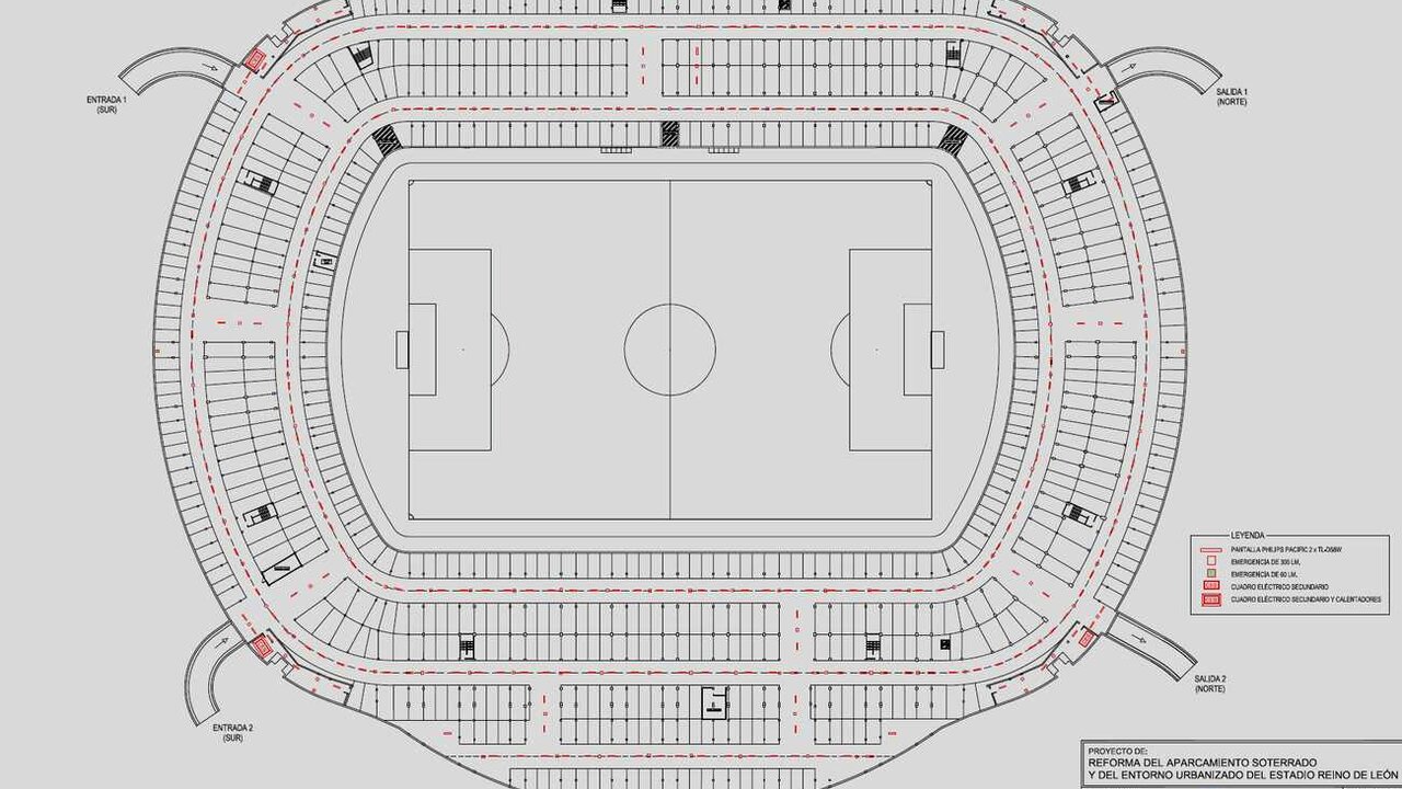 Imagen del proyecto de estacionamientos del estadio Reino de León.