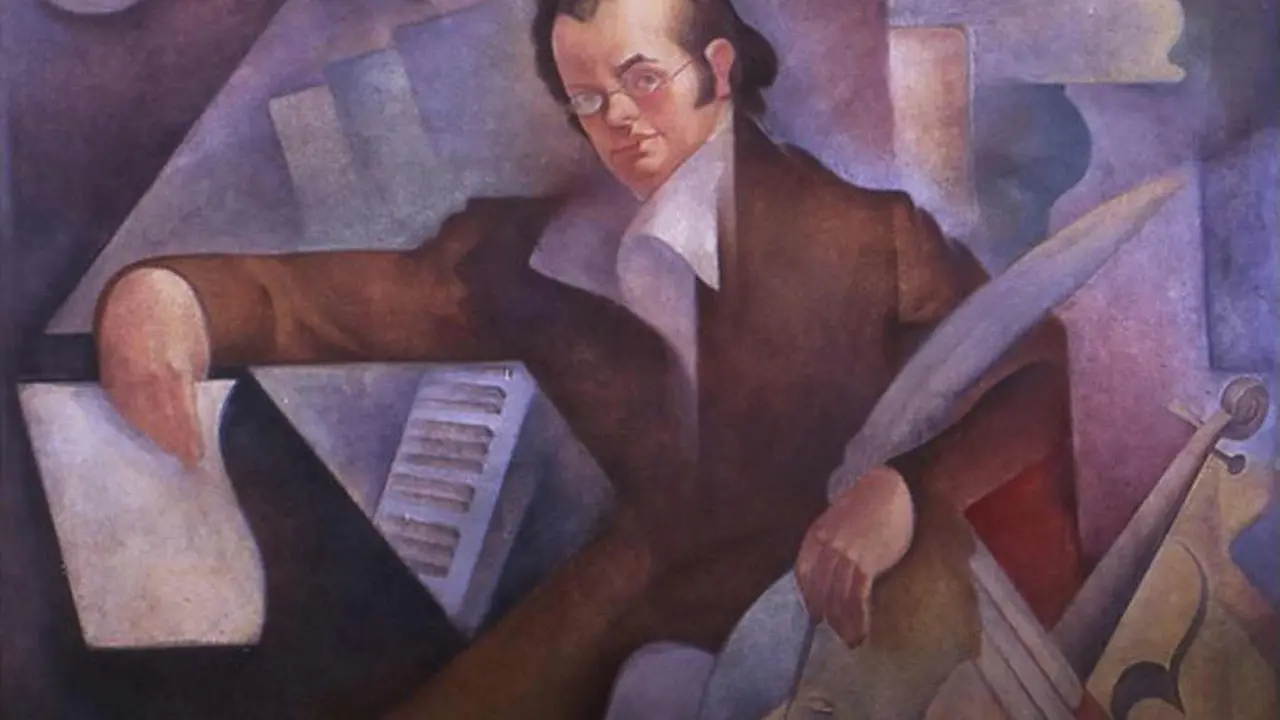 Imagen del mural 'The Life of Franz Schubert' de George Melville Smith, que pintó en 1938 para la Schubert Elementary School de Chicago, Illinois, Estados Unidos, en el año 1938.