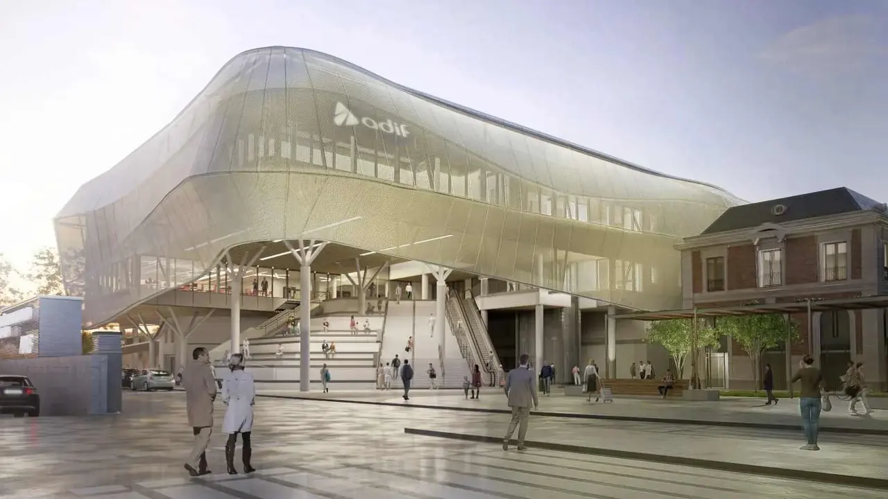 Imagen de la nueva estación de tren en Valladolid con una inversión de 250 millones de euros anunciada por el Gobierno.