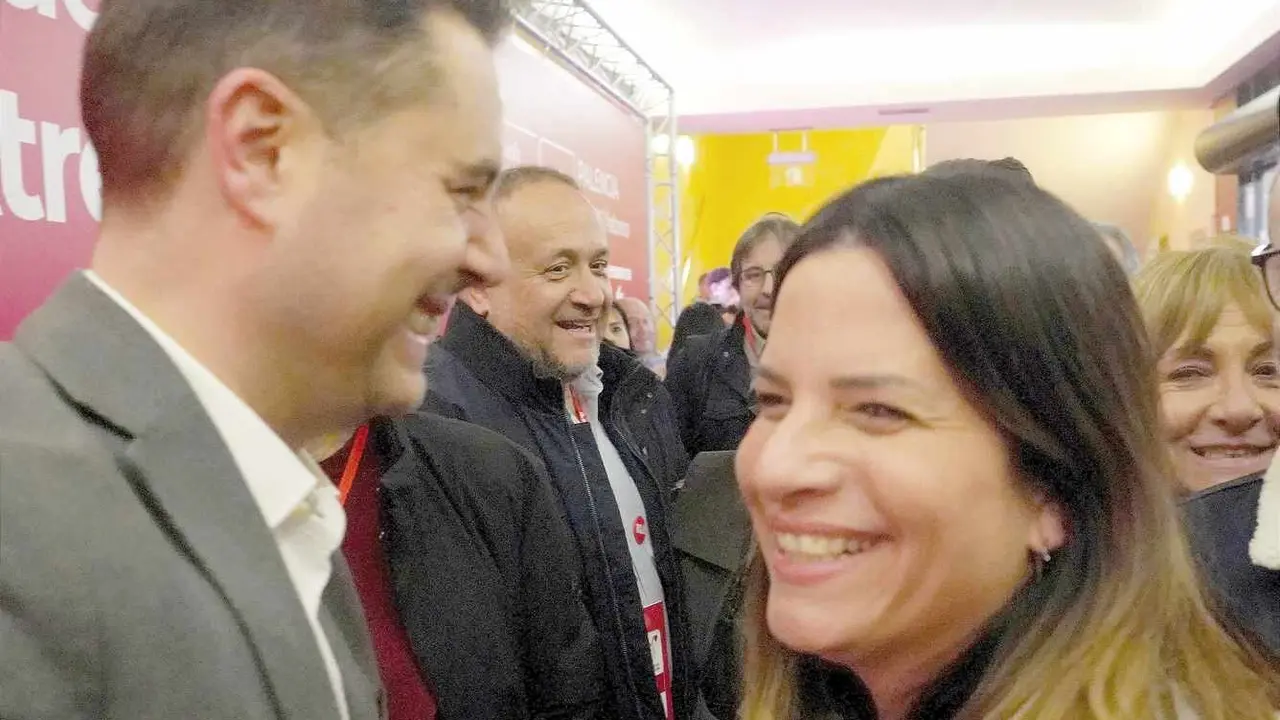 Daniel de la Rosa y Nuria Rubio en la primera jornada del XV Congreso Autonómico del PSOE de Castilla y León.