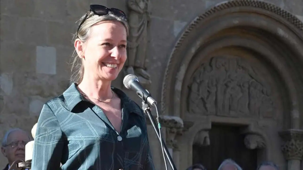 La periodista Belén Molleda, en un acto institucional en San Isidoro.