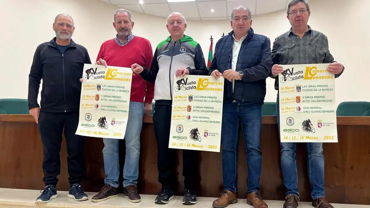 Un instante de la presentación en Valdefresno de la Carrera Comarcas Leonesas.