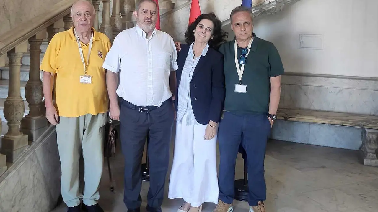 Alfonso García, coordinador de los actos, Javier Hergueta, Embajador de España en Cuba, Alicia Moral, Consejera Cultural de la Embajada y Joaquín Otero, director de la Fundación Antonio Pereira.