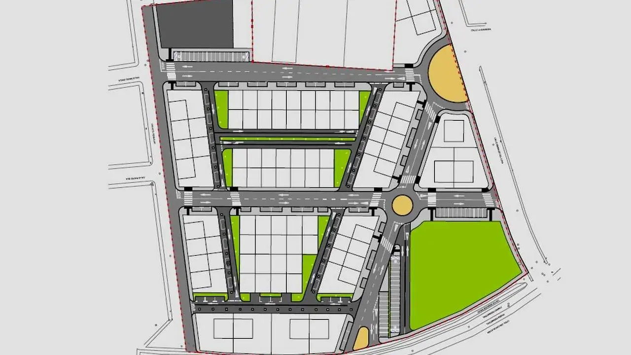 Plano de la nueva área urbana a desarrollar en Santa María del Páramo.