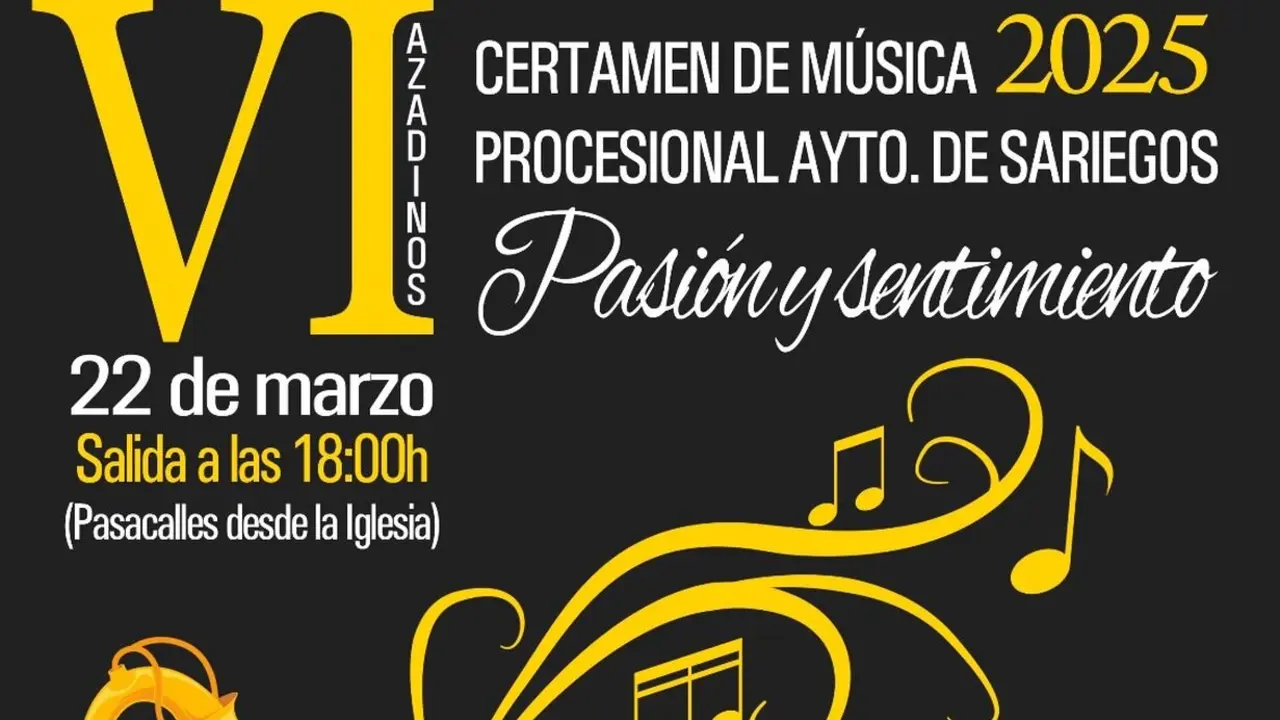 Cartel Certamen Musical de Semana Santa de Sariegos.