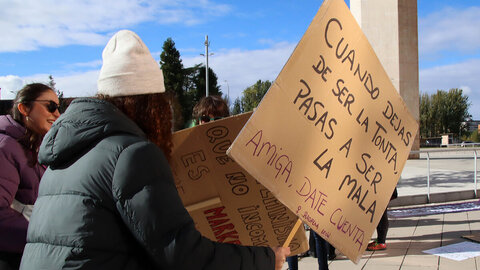 M?s de un centenar de personas acuden a la manifestaci?n en Le?n convocada por la agrupaci?n estatal de mujeres y colectivos feministas La Fuerza de las Mujeres