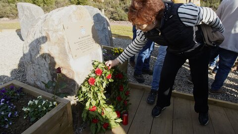 Inauguración el Memorial Minero en recuerdo a los trabajadores fallecidos en el accidente de la mina de Combustibles de Fabero del Grupo Río en Fabero, del que se cumplen 40 años. Foto: César Sánchez