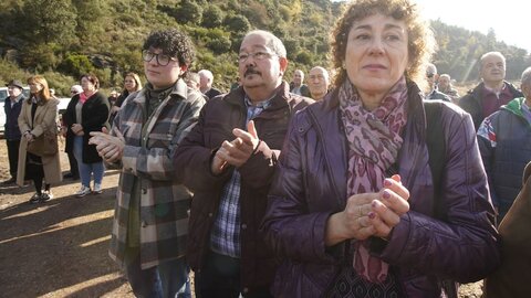 Inauguración el Memorial Minero en recuerdo a los trabajadores fallecidos en el accidente de la mina de Combustibles de Fabero del Grupo Río en Fabero, del que se cumplen 40 años. Foto: César Sánchez