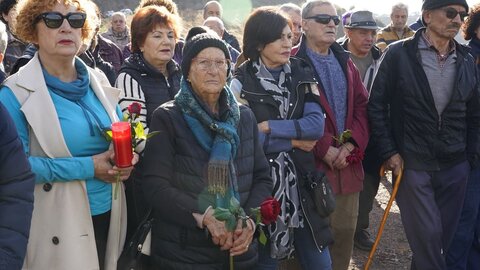 Inauguración el Memorial Minero en recuerdo a los trabajadores fallecidos en el accidente de la mina de Combustibles de Fabero del Grupo Río en Fabero, del que se cumplen 40 años. Foto: César Sánchez