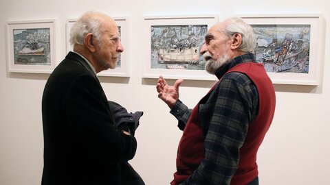 El pintor, ilustrador, ceramista y muralista Antón Díez presentó en el Centro Leonés de Arte que gestiona el Instituto Leonés de Cultura una exposición que presenta cerca de 90 piezas que muestran al visitante su universo creativo. Fotos: Peio García