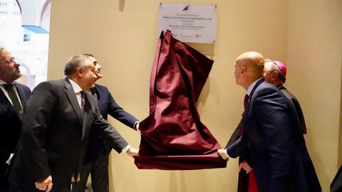 Acto de inauguración del Museo Diocesano y de la Semana Santa de León, con la asistencia del presidente de las Cortes Autonómicas, Carlos Pollán, el consejero de Medio Ambiente, Vivienda y Ordenación del Territorio, Juan Carlos Suárez-Quiñones, el alcalde de León, José Antonio Diez, y otros representantes institucionales. Foto: Campillo