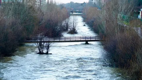 Crecida de los ríos Torío y Bernesga a su paso por León. Fotos: Campillo.