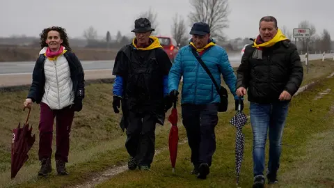 San Martín del Camino tiende sus brazos a los peregrinos de la asociación ‘Pulchra Leonina’.