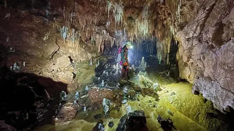 Pedro González y Tanía García, que ya localizaron la gran Sala de los Lirones, logran encontrar una nueva área en la cueva situada a unos 20 metros por encima de la anterior. La zona revela nuevos secretos de la zona pero destaca por su riesgo por el  importante material con peligro de desprendimientos. Fotografías de Pedro González y Tanía García